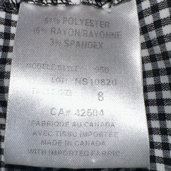 Lisette L checkered black/white stretch shorts, spring, size 8, gently worn, - Picture 4 of 11